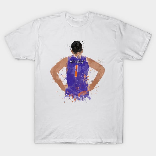 Devin Booker Paint Splatter Art T-Shirt by slawisa